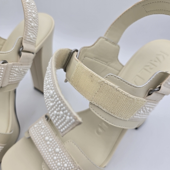 NWOT Karl Lagerfeld Paris Alessia Pearl Platform Sandals, Women's 10 - Picture 6 of 16